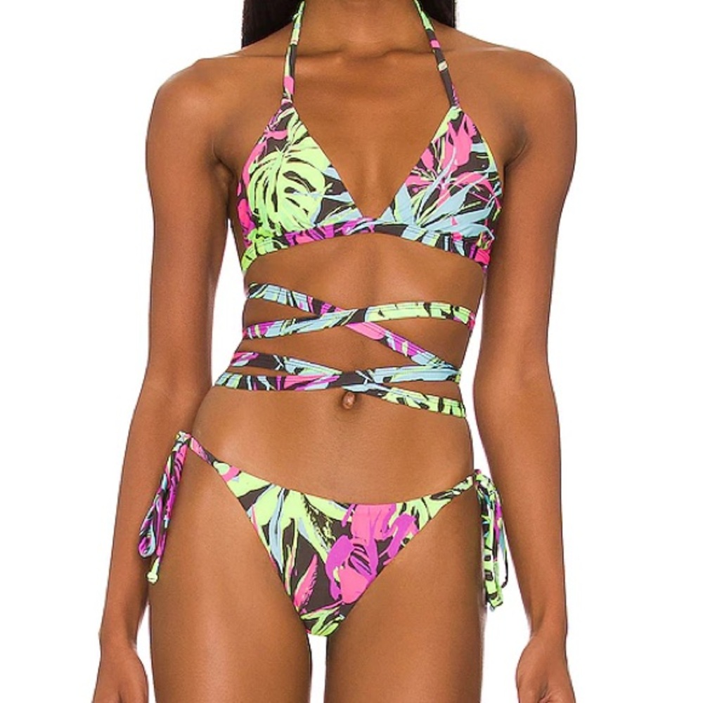 NWT NEON PALMS beach riot bikini